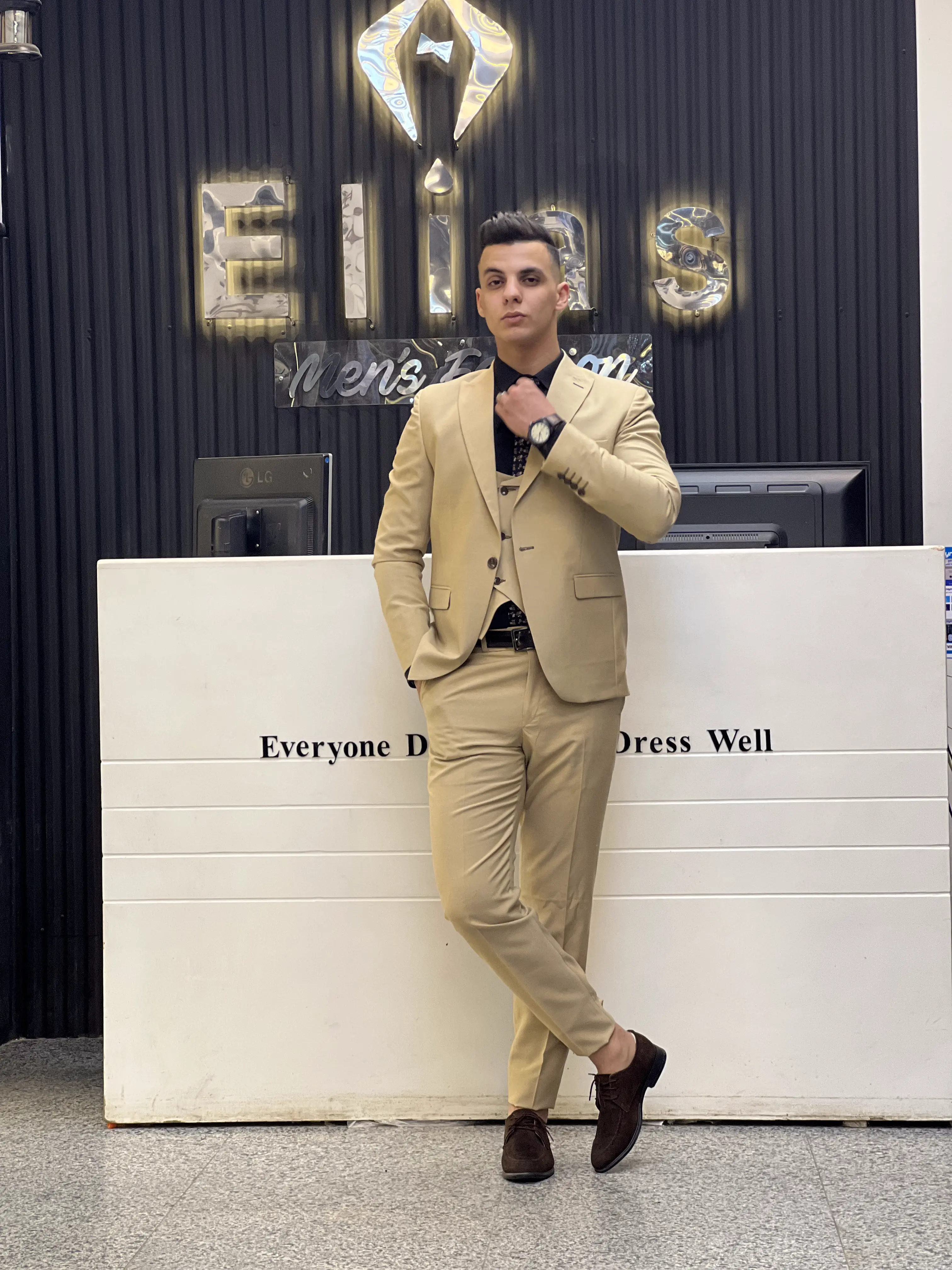 Suit - Beige Slim Fit from Elias